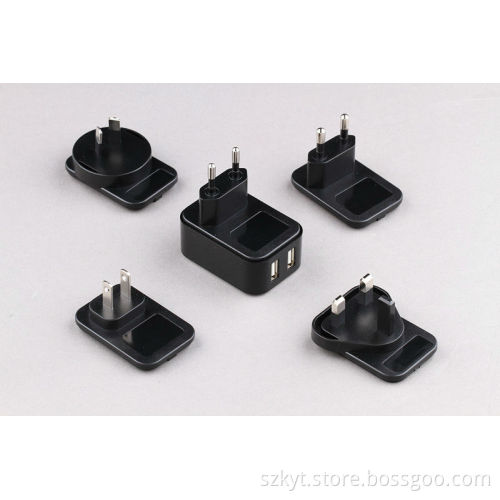 Phone accessories mobile EU AU UK US Round Dual USB Ports Wall Charger Power Adapter Plug